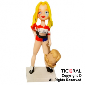 ADORNO HARLEY QUINN ACTUAL CON MARTILLO PORCELANA FRIA x 1